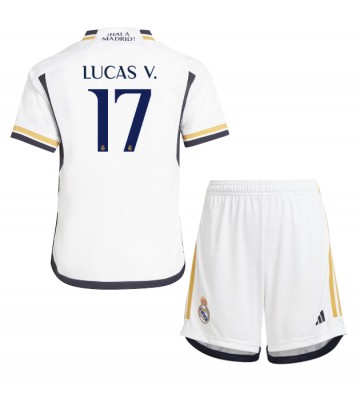 Real Madrid Lucas Vazquez #17 Koszulka Podstawowych Dziecięca 2023-24 Krótki Rękaw (+ Krótkie spodenki)